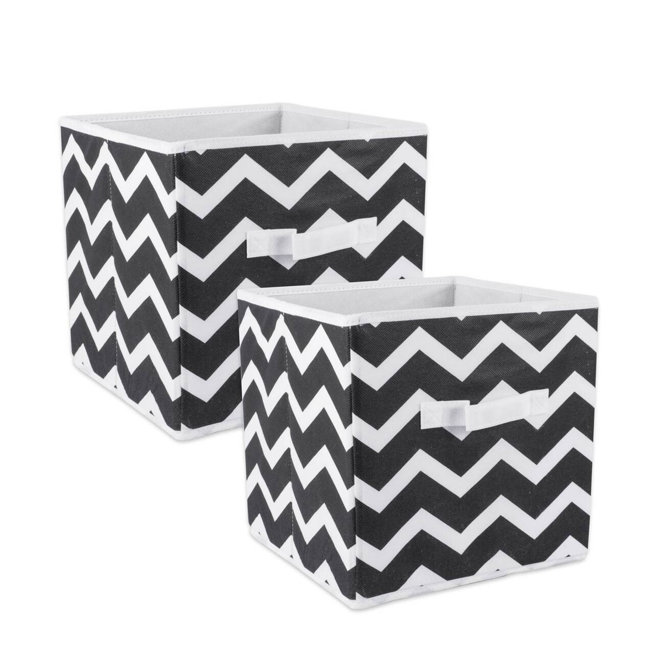 DII® 11" Nonwoven Polyester Chevron Storage Cubes, 2ct.